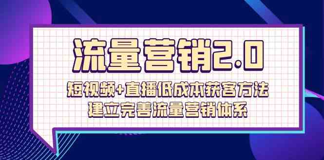 流量营销2.0：短视频+直播低成本获客方法，建立完善流量营销体系（72节）-中创项目网