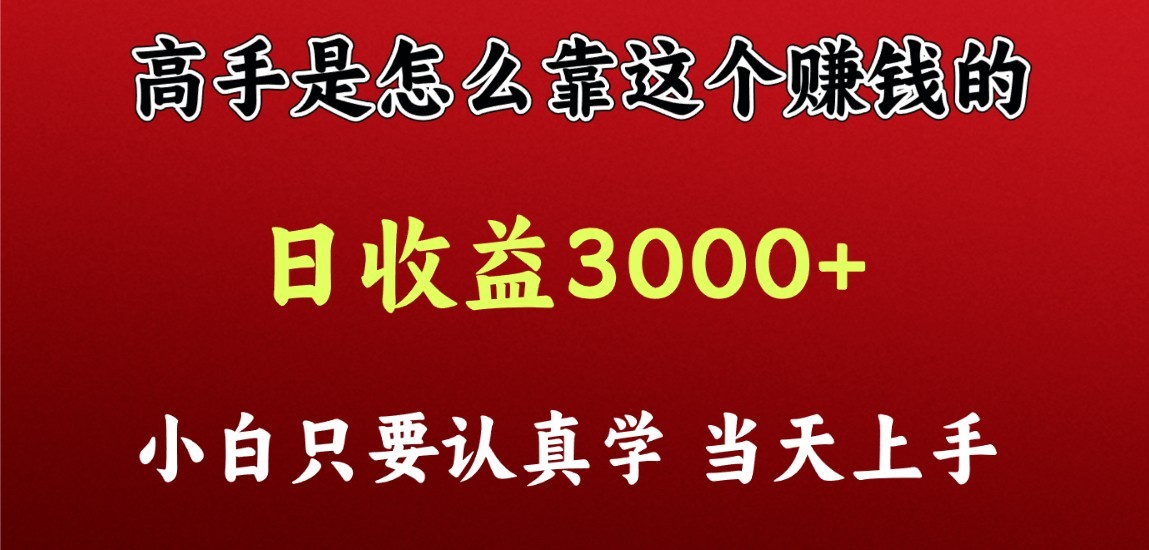 看高手是怎么赚钱的，一天收益至少3000+以上，小白当天上手-中创项目网