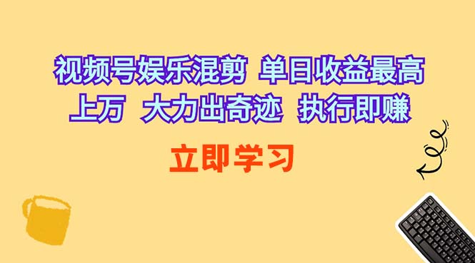（10122期）视频号娱乐混剪  单日收益最高上万   大力出奇迹   执行即赚-中创项目网