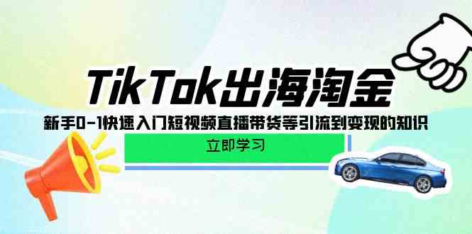 TikTok出海淘金，新手0-1快速入门短视频直播带货等引流到变现的知识-中创项目网