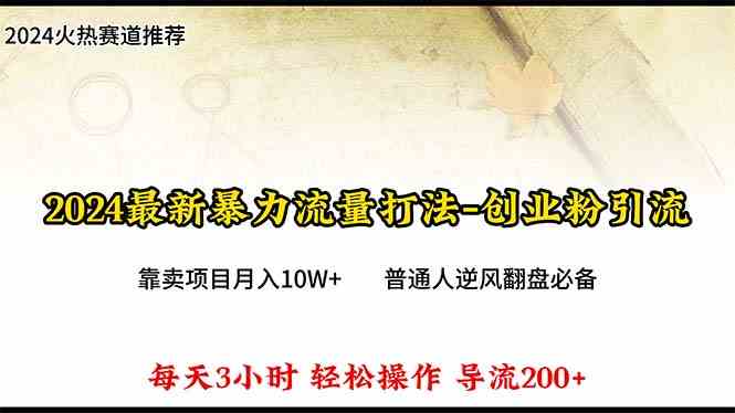 （10151期）2024年最新暴力流量打法，每日导入300+，靠卖项目月入10W+-中创项目网