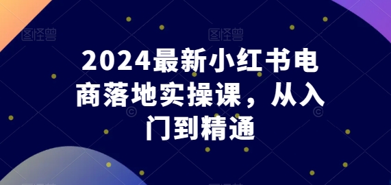 2024最新小红书电商落地实操课，从入门到精通-中创项目网