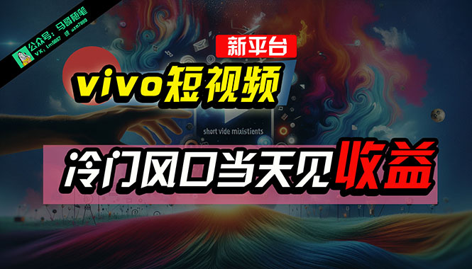 （10390期）全新平台vivo短视频，新风口AI混剪无脑搬运，冷门风口当天见收益，7天…-中创项目网