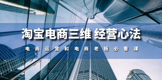 淘宝电商三维经营心法：电商运营和电商老板必看课（59节课）-中创项目网