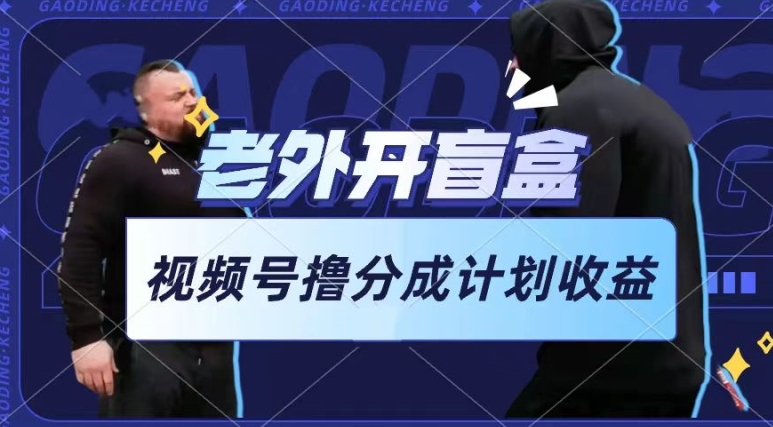 老外开盲盒视频，撸视频号分成计划收益，每天只需一小时，新手小白轻松上手-中创项目网