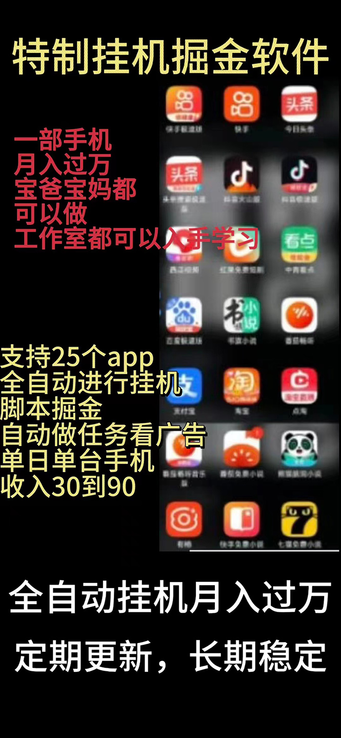 （10769期）挂机24小时轻松日入500+，欢迎大家来对接，特别适合宝爸宝妈工作室学生党-中创项目网