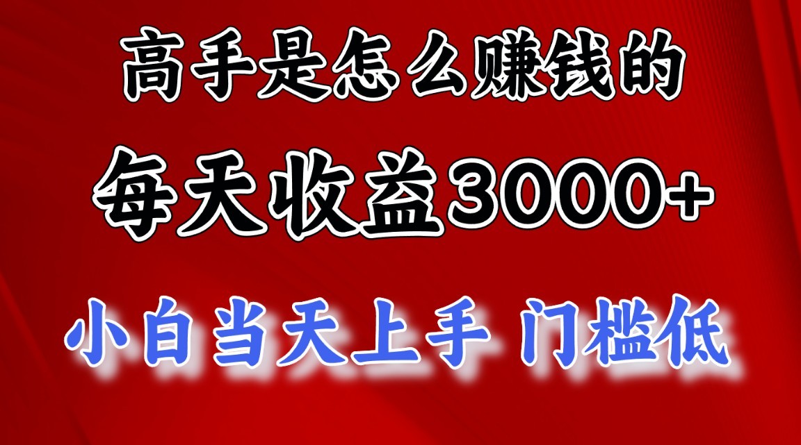 高手是怎么赚钱的，一天收益3000+，闷声发财项目，不是一般人能看懂的-中创项目网