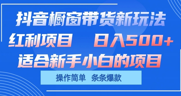 抖音橱窗带货新玩法，单日收益几张，操作简单，条条爆款-中创项目网