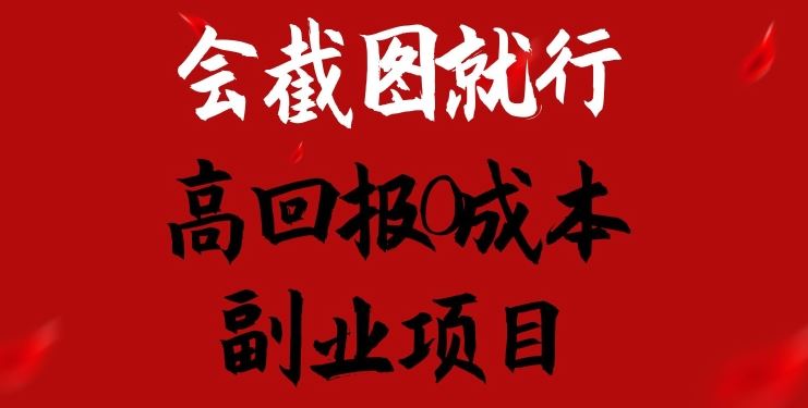 会截图就行，高回报0成本副业项目，卖离婚模板一天1.5k+【揭秘】-中创项目网