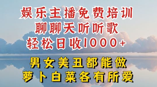 娱乐主播免费培训聊聊天听听歌轻松日收1K+，男女美丑都能做萝卜白菜各有所爱【揭秘】-中创项目网