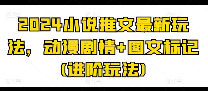 2024小说推文最新玩法，动漫剧情+图文标记(进阶玩法)-中创项目网