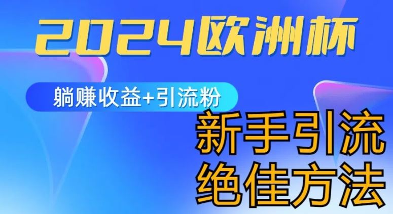 2024欧洲杯风口的玩法及实现收益躺赚+引流粉丝的方法，新手小白绝佳项目【揭秘】-中创项目网