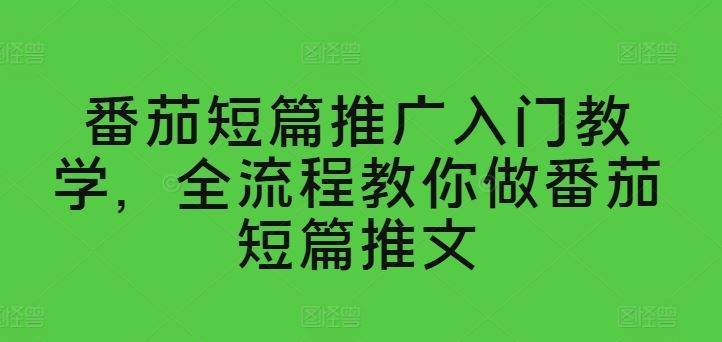 番茄短篇推广入门教学，全流程教你做番茄短篇推文-中创项目网