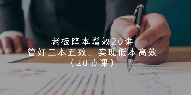 老板降本增效20讲，管好三本五效，实现低本高效（20节课）-中创项目网