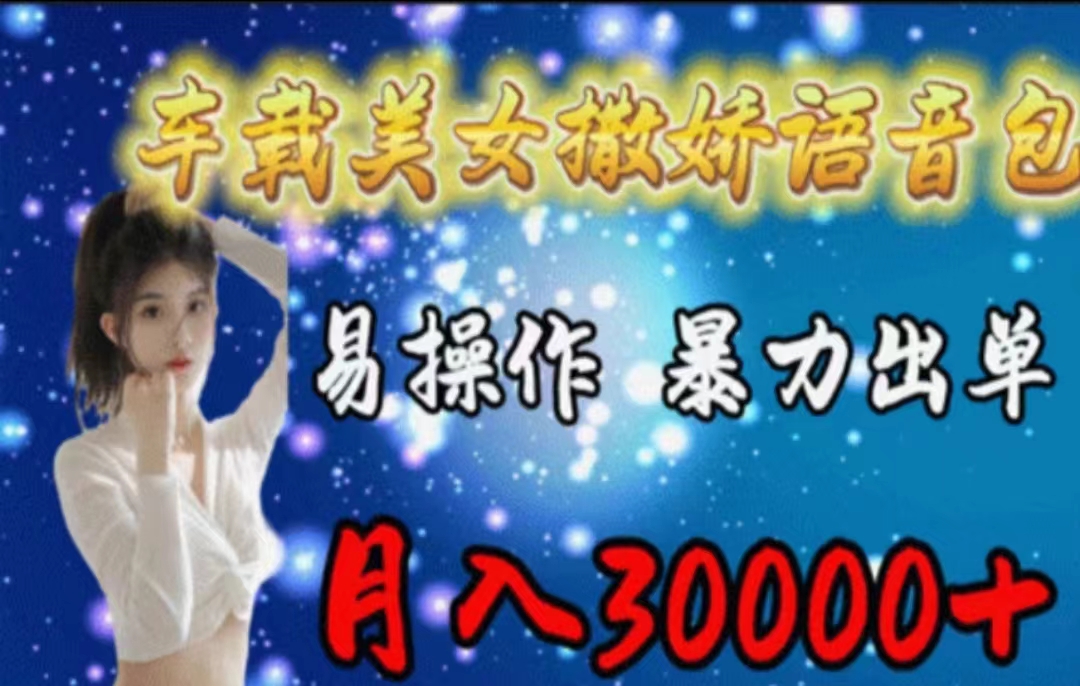 （11249期）车载美女撒娇语音包，执行就出单，月入3000＋，小白看完课程就能马上实操-中创项目网