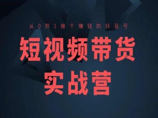 短视频带货实战营(高阶课)，从0到1做个赚钱的抖音号-中创项目网