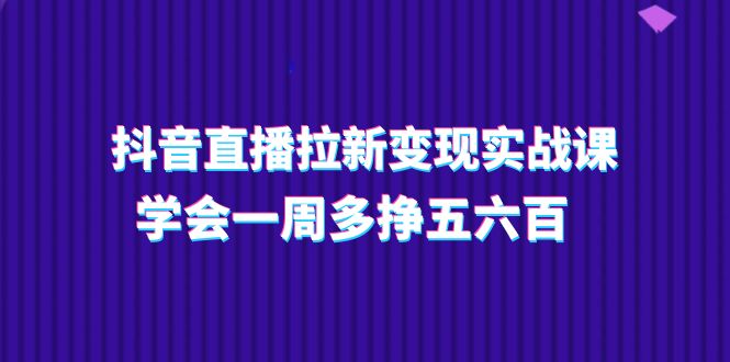 （11254期）抖音直播拉新变现实操课，学会一周多挣五六百（15节课）-中创项目网