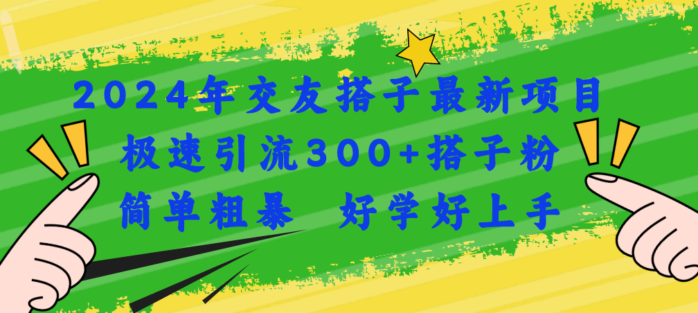 （11259期）2024年交友搭子最新项目，极速引流300+搭子粉，简单粗暴，好学好上手-中创项目网