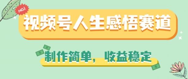 视频号人生感悟赛道，制作简单，收益稳定【揭秘】-中创项目网