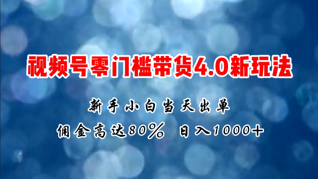 （11358期）微信视频号零门槛带货4.0新玩法，新手小白当天见收益，日入1000+-中创项目网
