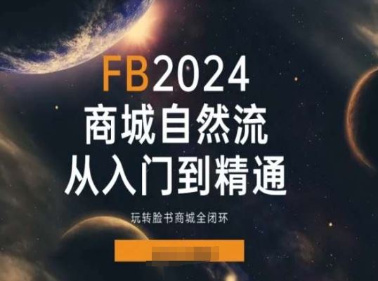 2024Faceboo商城自然流(从入门到精通)，玩转脸书商城全闭环-中创项目网
