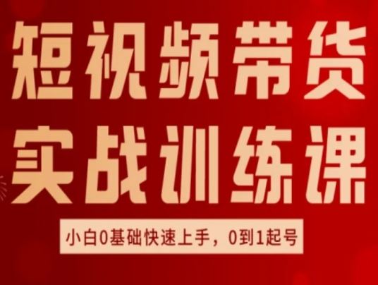 短视频带货实战训练课，好物分享实操，小白0基础快速上手，0到1起号-中创项目网