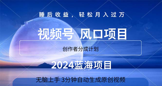 （11388期）2024蓝海项目，3分钟自动生成视频，月入过万-中创项目网