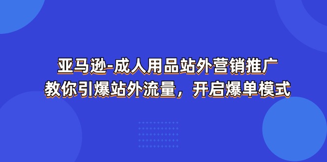 （11398期）亚马逊-成人用品 站外营销推广  教你引爆站外流量，开启爆单模式-中创项目网