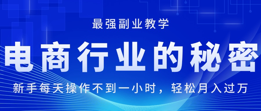 （11427期）电商行业的秘密，新手每天操作不到一小时，月入过万轻轻松松，最强副业…-中创项目网