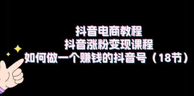 抖音电商教程：抖音涨粉变现课程：如何做一个赚钱的抖音号（18节）-中创项目网