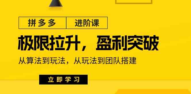 拼多多进阶课：极限拉升/盈利突破：从算法到玩法 从玩法到团队搭建（18节）-中创项目网