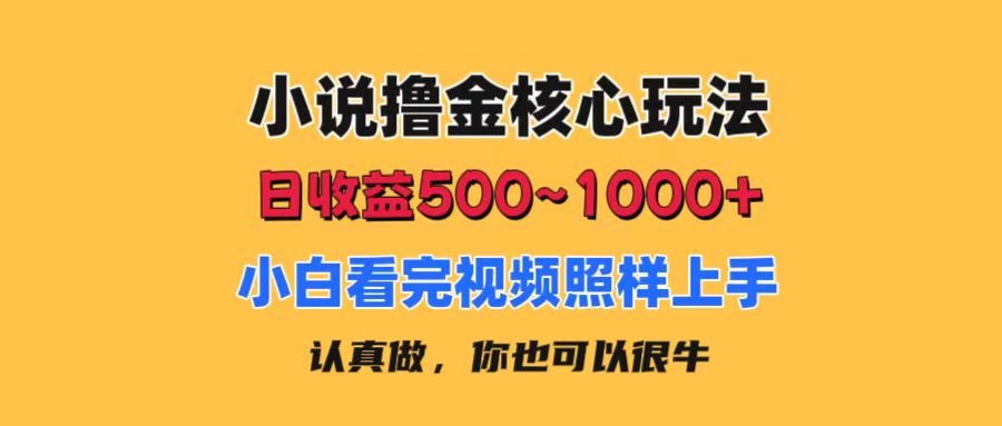 （11461期）小说撸金核心玩法，日收益500-1000+，小白看完照样上手，0成本有手就行-中创项目网
