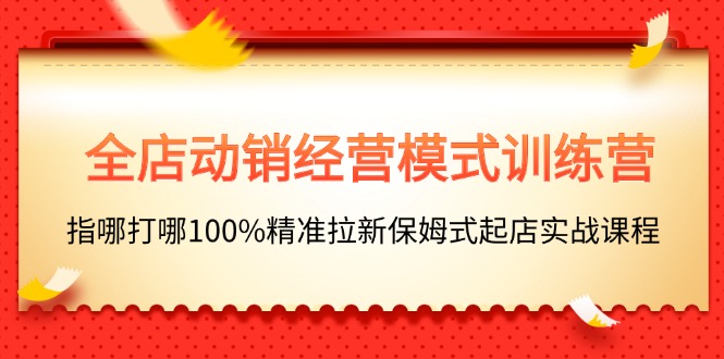 （11460期）全店动销-经营模式训练营，指哪打哪100%精准拉新保姆式起店实战课程-中创项目网
