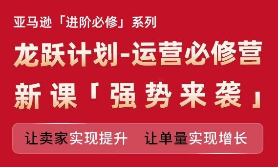 亚马逊进阶必修系列，龙跃计划-运营必修营新课，让卖家实现提升 让单量实现增长-中创项目网