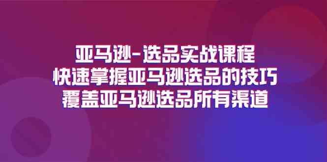 亚马逊选品实战课程，快速掌握亚马逊选品的技巧，覆盖亚马逊选品所有渠道-中创项目网