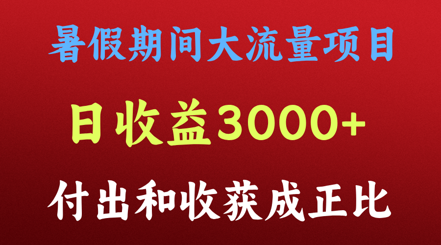 一天收益3000+，暑假期间， 这个项目才是真火-中创项目网