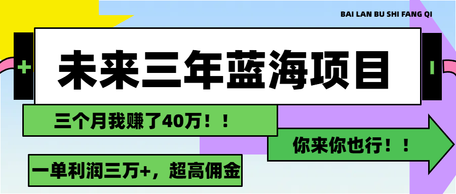 （11716期）未来三年，蓝海赛道，月入3万+-中创项目网