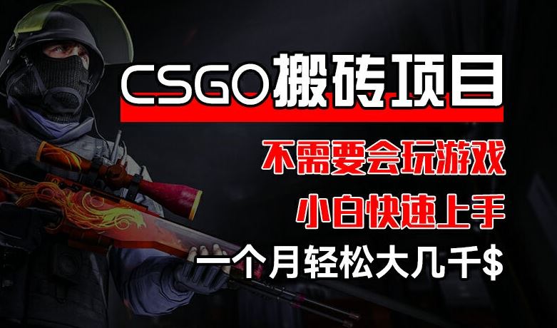 CSGO 装备搬砖项目，操作简单，不需要会玩游戏，小白也能快速上手，一个月轻松大几千【揭秘】-中创项目网