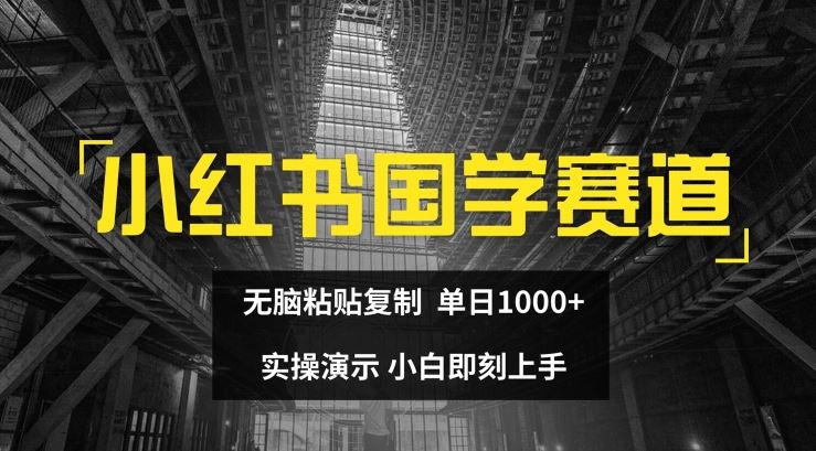 小红书国学赛道，无脑粘贴复制，单日1K，实操演示，小白即刻上手【揭秘】-中创项目网