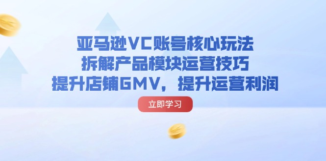 （11848期）亚马逊VC账号核心玩法，拆解产品模块运营技巧，提升店铺GMV，提升运营利润-中创项目网