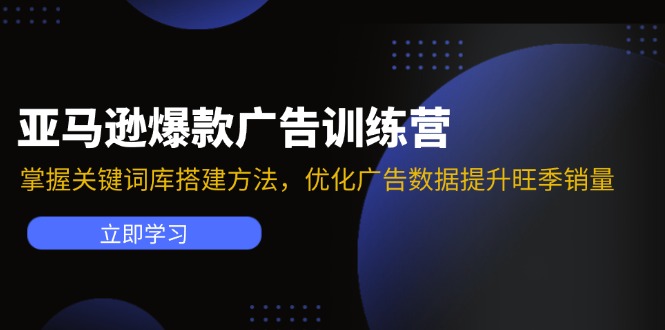 （11858期）亚马逊爆款广告训练营：掌握关键词库搭建方法，优化广告数据提升旺季销量-中创项目网