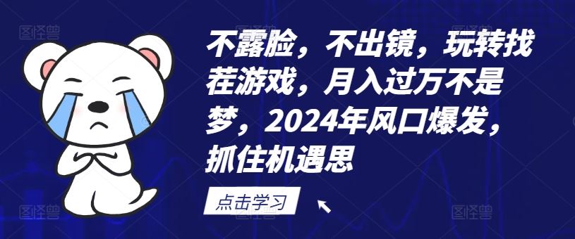 不露脸，不出镜，玩转找茬游戏，月入过万不是梦，2024年风口爆发，抓住机遇【揭秘】-中创项目网