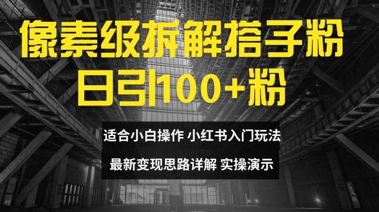 像素级拆解搭子粉，日引100+，小白看完可上手，最新变现思路详解【揭秘】-中创项目网