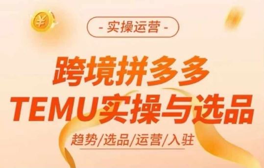 跨境拼多多TEMU实操与选品，多多temu跨境选品运营实操-中创项目网
