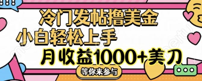 冷门发帖撸美金项目，月收益1000+美金，简单无脑，干就完了【揭秘】-中创项目网