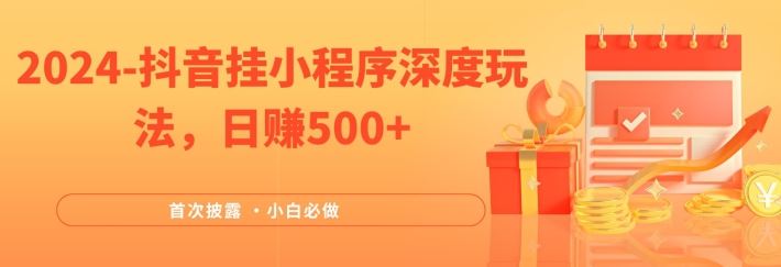 2024全网首次披露，抖音挂小程序深度玩法，日赚500+，简单、稳定，带渠道收入，小白必做【揭秘】-中创项目网