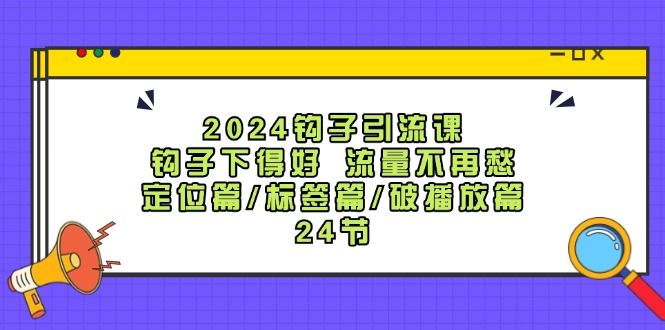 （12097期）2024钩子·引流课：钩子下得好 流量不再愁，定位篇/标签篇/破播放篇/24节-中创项目网