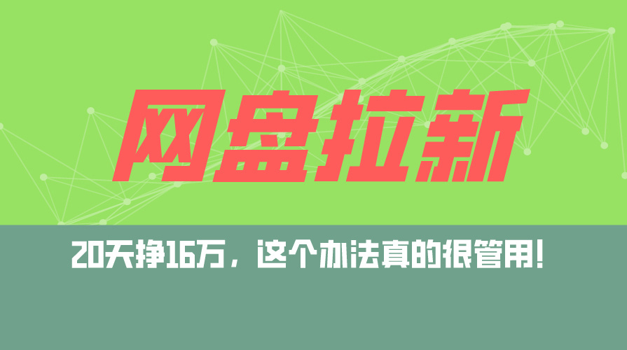（12294期）网盘拉新+私域运营玩法，零基础入门，小白可操作，当天见效，日入5000+-中创项目网