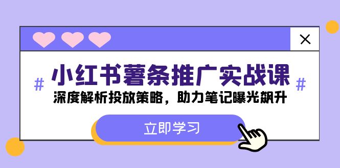小红书-薯条推广实战课：深度解析投放策略，助力笔记曝光飙升-中创项目网