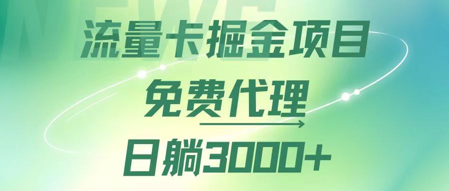 （12321期）流量卡掘金代理，日躺赚3000+，变现暴力，多种推广途径-中创项目网